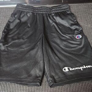 Champion Black Logo Athletic Shorts
